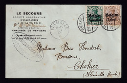 DDAA 096 - Carte Privée TP Germania HERVE 1916 - Entete Assurances Le Secours à CHARNEUX - Censure De LUTTICH - Birre