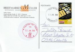 Ganzsache, Postkarte 2010 - Cartes Postales Privées - Oblitérées