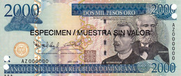 Dominican Republic 2000 Pesos 2006 SPECIMEN UNC P-181s1 "free Shipping Via Registered Air Mail" - Dominikanische Rep.