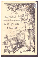 DISTRICT D'ORBE - BAULMES - CONCERT D'ARRONDISSEMENT DU 30 MAI 1920 - B ( LEGER PLI ) - Baulmes