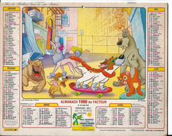 CALENDRIER - ALMANACH Du FACTEUR 1990 - SEINE ET MARNE - DISNEY - Grand Format : 1981-90