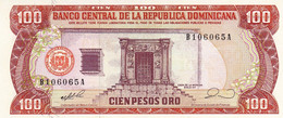 Dominican Republic 100 Pesos Oro 1990 UNC P-128b "free Shipping Via Registered Air Mail" - República Dominicana