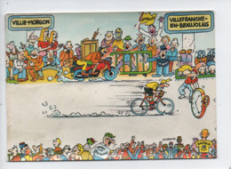 CPM Publicitaire - Banania  - Villie Morgon  /  Villefranche En Beaujolais -Les Grandes Etapes Du Tour De France 1984 - Villie Morgon