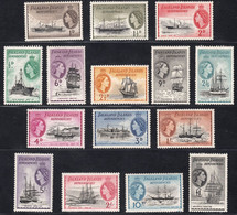 1954-62 FALKLAND ISLANDS DEPENDENCIES QEII DEFINITIVES (SG# G26-G40) MH VF - Falkland