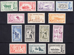 1952 FALKLAND ISLANDS KGVI DEFINITIVES (SG#172-185) MH VF - Falkland