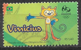 Brazil 2015. Scott #3318a (U) Brazilian Flag And Mascot Vinicius - Usati