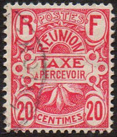 Réunion Obl. N° Taxe  9 - Emblème, Le 20c Rose - Portomarken