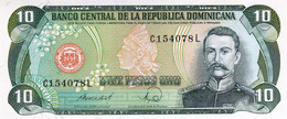 Dominican Republic 10 Pesos 1988 UNC P-119c "free Shipping Via Registered Air Mail" - Dominicana