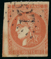 FRANCE CLASSIQUE: Le Y&T 48a,ni Pli Ni Aminci, Rousseurs, Obl. GC327 (La Barre-de-Veyrac, Hte Vienne, Ind.9), Forte Cote - 1870 Uitgave Van Bordeaux