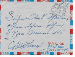 Lettre Franchise Militaire 1960 LE HOULME (SEINE MARITIME) à CASABLANCA (MAROC) à Lt-Cl Mamain BA 155 - Aviation