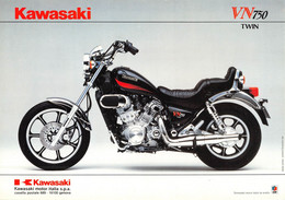 09861 "KAWASAKI VN750 TWIN"  VOLANTINO ILLUSTRATO ORIGINALE - Moto