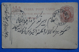 Z15  INDIA BELLE CARTE  RARE   1912 JALAPUR JATTAN  + AFFRANCH. PLAISANT - 1911-35  George V