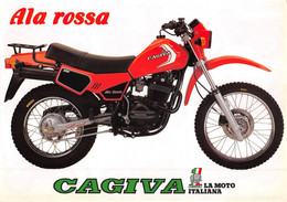 09865 "CAGIVA 350 ALA ROSSA"  VOLANTINO ILLUSTRATO ORIGINALE - Motos