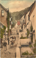 Clovelly C1920s-Donkeys With 'The New Inn' On The Right (previously On Opposite Side Of Street) - Clovelly