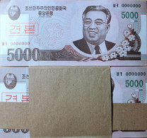 Korea Specimen 2008 5000won 100pcs 1 Bundle UNC 0000000 - Corea Del Norte