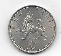 GRANDE BRETAGNE.. PIECE DE 10  PENCE EN QUALITE * SPL* .... 1968......... - 10 Pence & 10 New Pence
