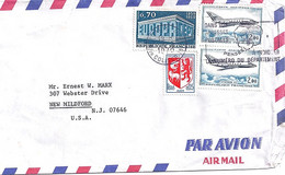 PA 42 X 2 (+ 1599 + COMPL.) SUR LETTRE AVION POUR LES USA DE PARIS / 7.9.70 - Luftpost