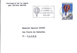 PA 45 SUR LETTRE DE PARIS 4 / 28.1.71 Transportée Par Ballon Monté Pour 60.BETZ - 1960-.... Briefe & Dokumente