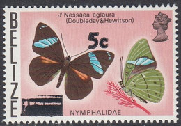 Belize 1977 - Definitive Stamp: Common Olivewing (Nymphalidae Butterfly) - Surcharged Mi 369 ** MNH [1407] - Belize (1973-...)