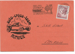 Luxembourg , 1983 , Slogan Postmark  Groupement Des Sylviculteurs , Altrier Auto Cross Team Postcard - Storia Postale