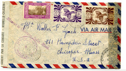 Lettre De Nouméa 10 Avril 1945 Avec Cachet Et Bande De Censure - TP Maury 145 244 & 246 - R 6269 - Cartas & Documentos