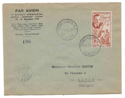 Senegal Lettre Avion St Louis Matam 1948 St Exupery Carte Sahara Espagnol Map Cover Brief Belege Carta Aeropostale - Briefe U. Dokumente