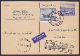 Mi-Nr. P16a, Luftpost Nach Portugal Mit Zusatzfr., Ankunft, Kein Text - Postcards - Used