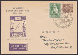 Mi-Nr. PU 5 C 1/02 "40 Jahre Dt. Luftpost", 1952, Mit Guter Zusatzfr. Gelaufen, Pass. Sst. - Private Covers - Used