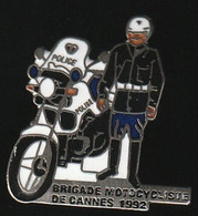 72355-Pin's-brigade Motocycliste De Cannes.Police.moto. - Motos