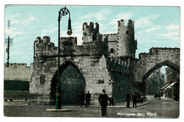 Ref 1492 - 1905 Postcard - Walmgate Bar York - Staveley Village Cumbria Cancel - York