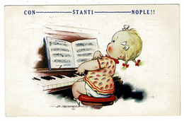 Ref 1493 - 1928 Bamforth Tempest Comic Postcard - Con-Stanti-Nople Girls Piano & Singing - Fumetti