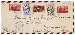 Lettre Brazzaville 1945 Congo A.E.F. Leopoldville Congo Belge Costermansville Bukavu - Covers & Documents