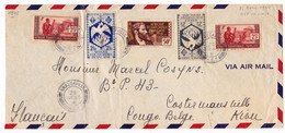 Lettre Brazzaville 1945 Congo A.E.F. Leopoldville Congo Belge Costermansville Bukavu - Lettres & Documents