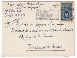 Lettre Monaco 1959 Monte Carlo Conférence De L'Immaculée Conception Lazare Sauvaigo - Covers & Documents
