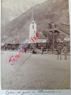 SUISSE  église Et Gare De FLUELEN Photo Originale De 1898 - Anciennes (Av. 1900)