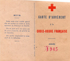 CARTE D'ADHERENT CROIX-ROUGE -1945 -AVEC VIGNETTE - Rode Kruis