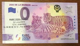 2020 BILLET 0 EURO SOUVENIR DP13 ZOO DE LA BARBEN TIGRES ANNIVERSAIRE AVEC TAMPON BANKNOTE BANK NOTE PAPER 0 EURO SCHEIN - Prove Private