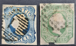 PORTUGAL 1855 - Canceled - Sc# 6, 7 - Oblitérés