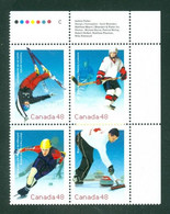Hockey + Ski + Curling + Patinage / Skating; Timbres Scott # 1936-9 Stamps; Bloc De Coin / Corner Block (6681) - Unused Stamps