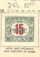 HUNGARY 1918 ITALIAN OCCUPATION "FIUME" #J10c  MH - Unused Stamps