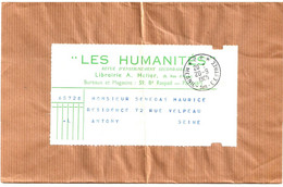 MESNIL Sur L'ESTRE P P Eure Bande De Journal Imprimé Les Humanités Revue Enseignement Ob Marque Port Payé 20 9 1965 - Manual Postmarks