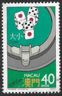 Macau Macao – 1987 Casino Games 40 Avos Used Stamp - Used Stamps