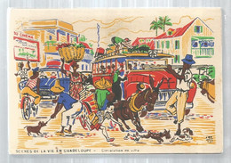 Cp , Cadre Bois , 2 Scans , Pour Exposition , Scénes De La Vie En GUADELOUPE , Circulation En Ville ,  Frais Fr 3.35 E - Other & Unclassified