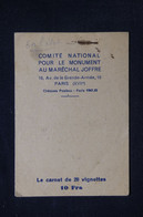 FRANCE - Carnet De 20 Vignettes Sur Le Maréchal Joffre  - L 104437 - Military Heritage