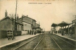 Chaussin * Vue Sur La Gare * Ligne Chemin De Fer - Autres & Non Classés