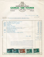 1952: Factuur Van ## Drukkerij Georges VAN VOOREN, Overpoortstraat,, 92, GENT ## Aan ## Mr. VAN AUTRYVE, Ham, 47, ... - Stamperia & Cartoleria