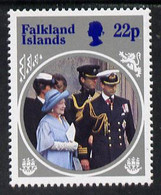 Falkland Islands 1985 Life & Times Of HM Queen Mother 22p With Wmk Inverted (gutter Pair Price X2) - Falkland