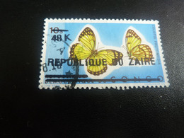 Zaire - Colotis Protomédia - Val 10 S Surchargé 48 K - Multicolore - Oblitéré - - Usati