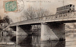 Cpa Bry Sur Marne Le Pont Avec Tramway - Bry Sur Marne
