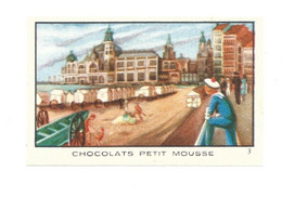 Chromo Belgique Belgie Belgium BRUGES-OSTENDE Dos Blanc Pub: Chocolat  PETIT MOUSSE Bien 83 X 53 Mm - Otros & Sin Clasificación